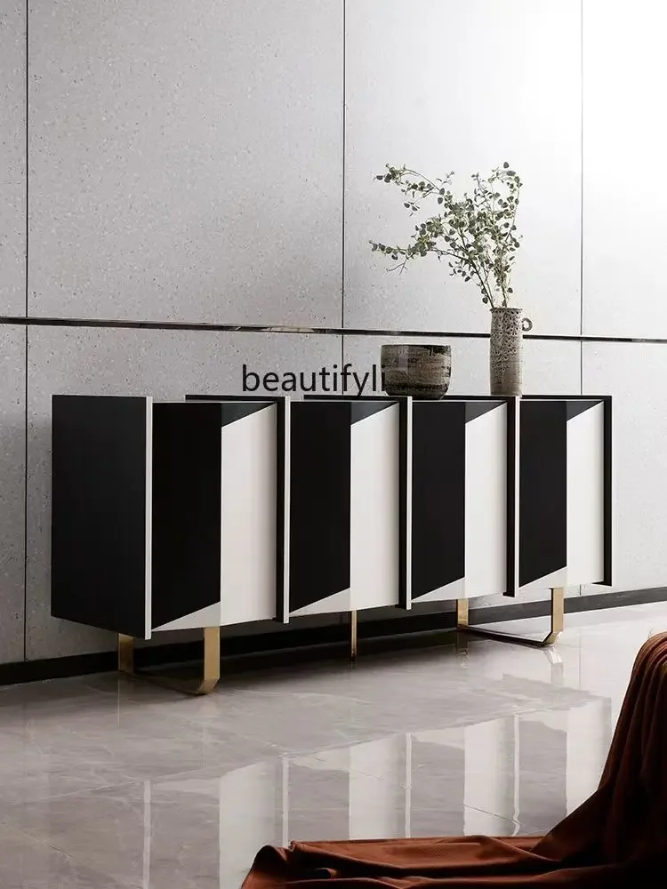 

Итальянский свет, роскошный сервант из цельного дерева, настенная гостиная, креативная дизайнерская модель, современный минималистичный входной шкаф D96