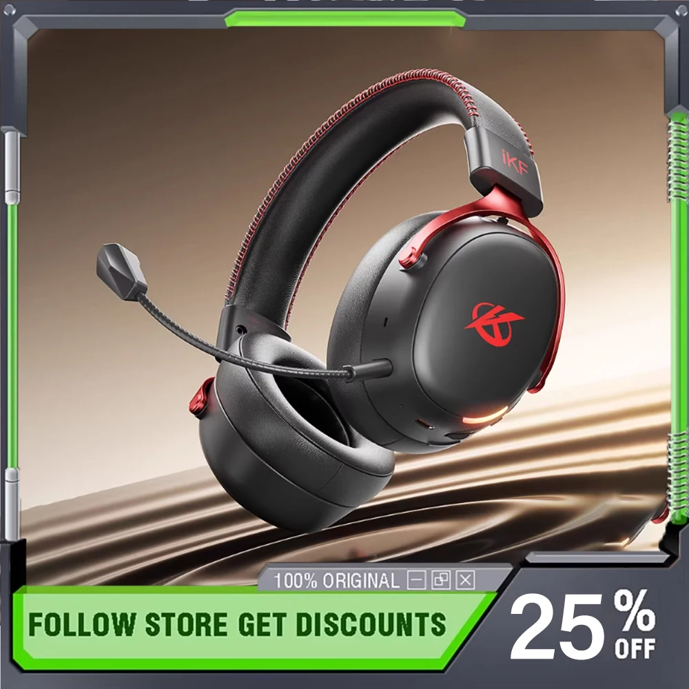 

IKF V11 Pro 2.0 4 Mode Wireless Headphones Low Latency RGB E-sports Gamer Gaming Headset with Detachable Mic Connectivity