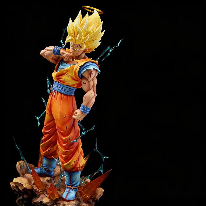 Dragon Ball 30cm Super Saiyan 2 Son Goku versión Premium figura de acción iluminada modelo de Anime juguete con Base adorno para el hogar regalo para niño