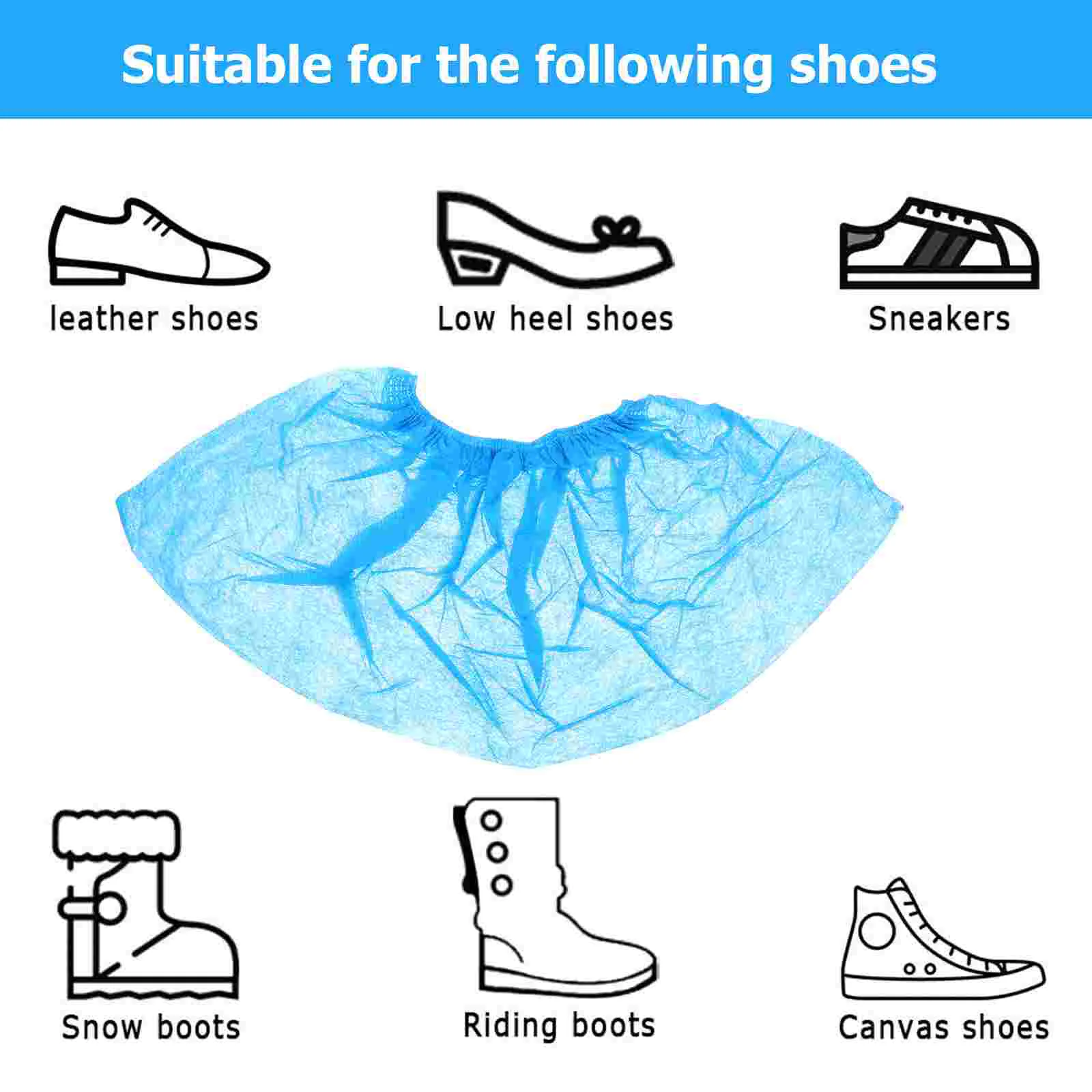 100 Pcs Non-woven Shoe Cover Shoes Protection Home Wear-resistant Covers Detachable Nonwovens Fabric Protector Student Case