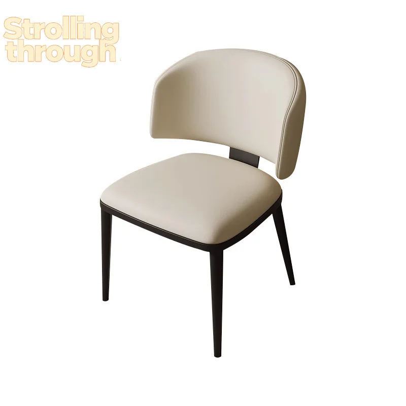 

Обеденный стул в кремовом стиле, современный, простой, со спинкой, высококачественный итальянский, в стиле легкой роскоши, для ресторана