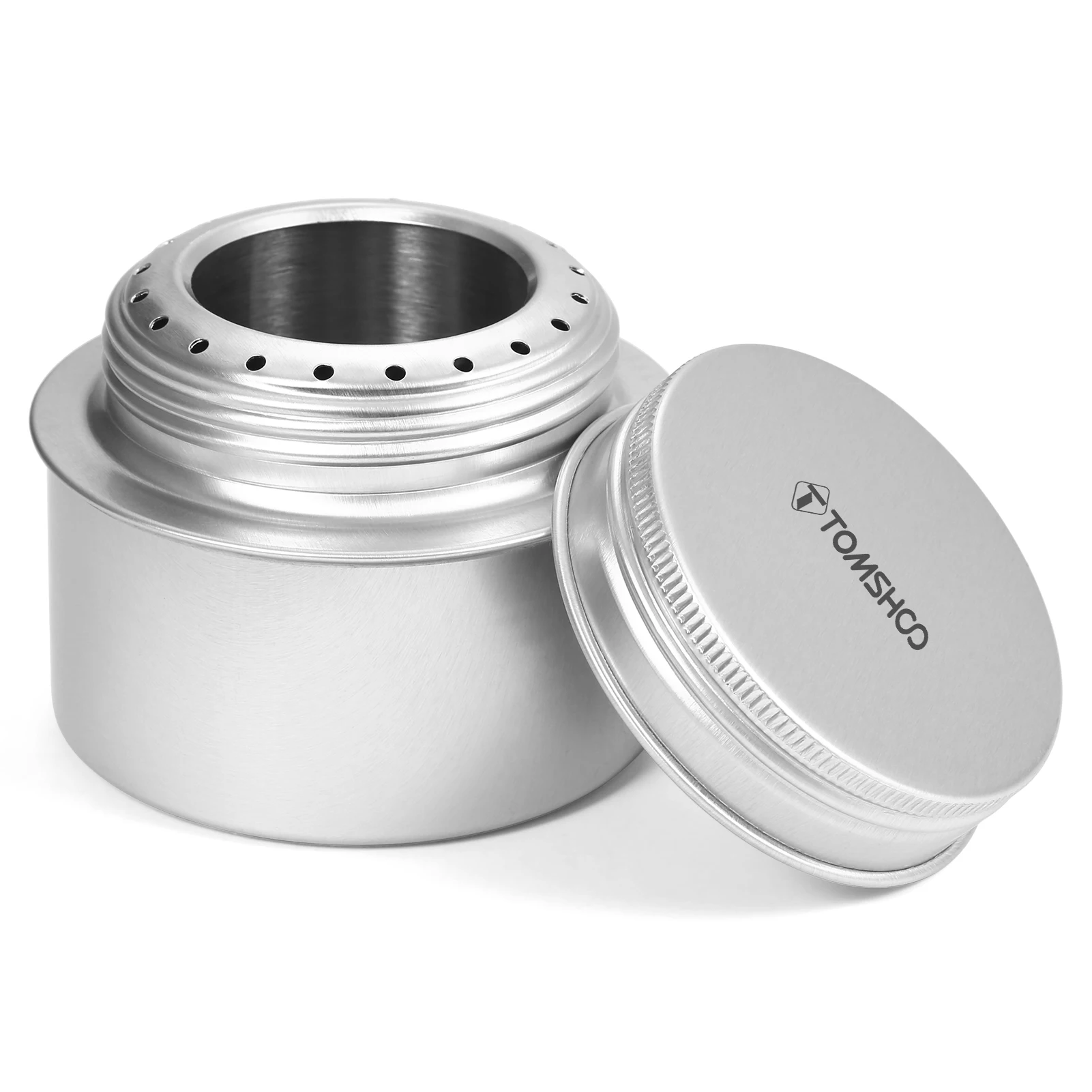 TOMSHOO Portable Mini Tourist Burner Aluminum Alloy Alcohol Burner with Lid Outdoor Camping Hiking Backpacking Cooking Stove