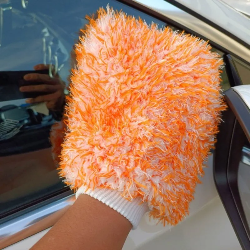 Car Maximum Mitt High Density Auto Wash Cloth Ultra Super Absorbancy Car Sponge Plush Glove Microfiber Cleaning Towel
