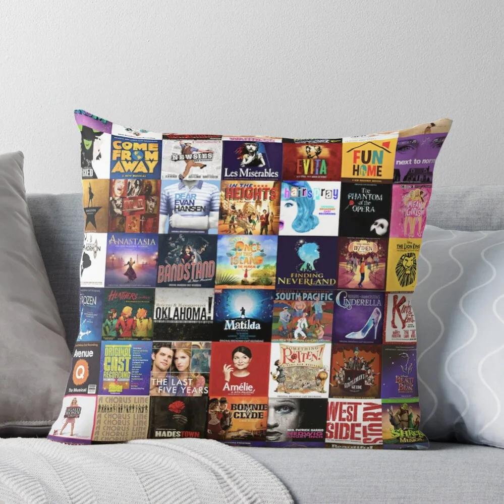 

musicals collage Throw Pillow christmas pillow case Pillows Aesthetic Christmas Pillow