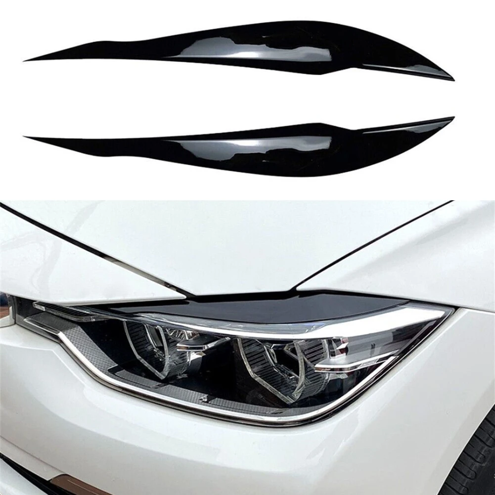 

1 Pair Car Front Headlight Eyelid Eyebrow Trims Eyelash Black Stickers For BMW F30 Saloon 2012-2018 Exterior Accessories