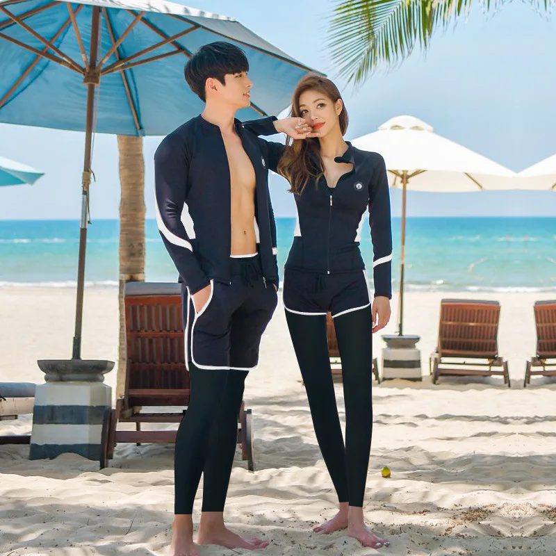 Korea Large Size Diving Suit Floating Conservative Couple Beach Swimming Long-sleeved Sunscreen Sports Swimsuit Wisuwore 2023