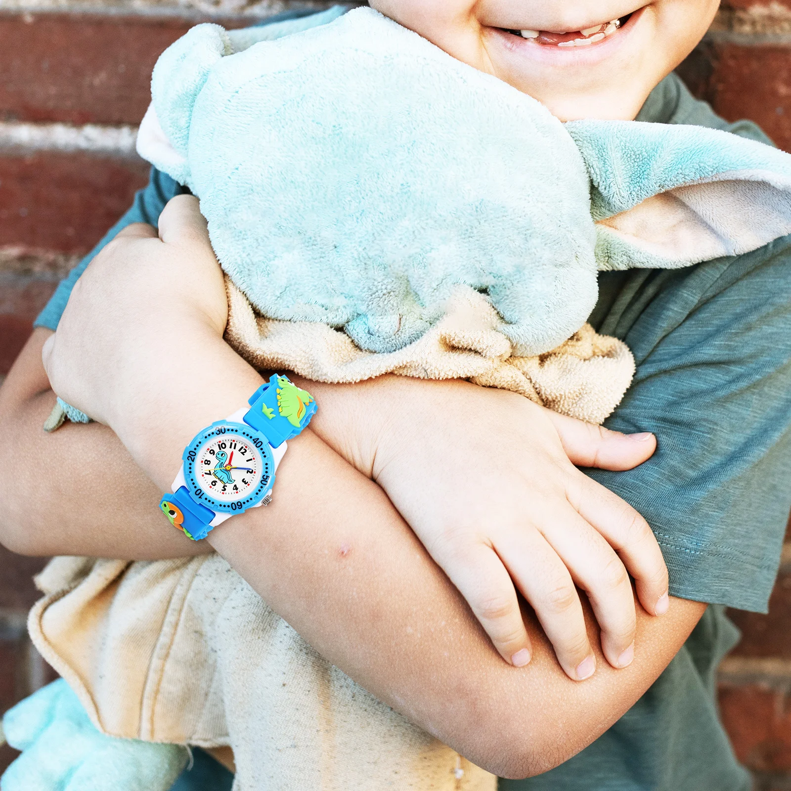 2 قطعة ساعات أطفال مقاومة للماء ثلاثية الأبعاد ديناصور كارتون تصميم الأطفال وقت التعلم ساعة للبنين بنات بولي كلوريد الفينيل حزام كوارتز على مدار الساعة