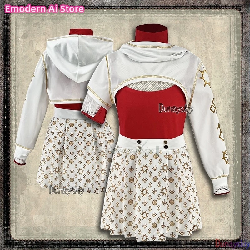 

Юбка и толстовки, пальто для девочек, детский костюм болельщика Zommbies, карнавальный костюм на Хэллоуин, тематическая вечеринка, школьная форма, платье