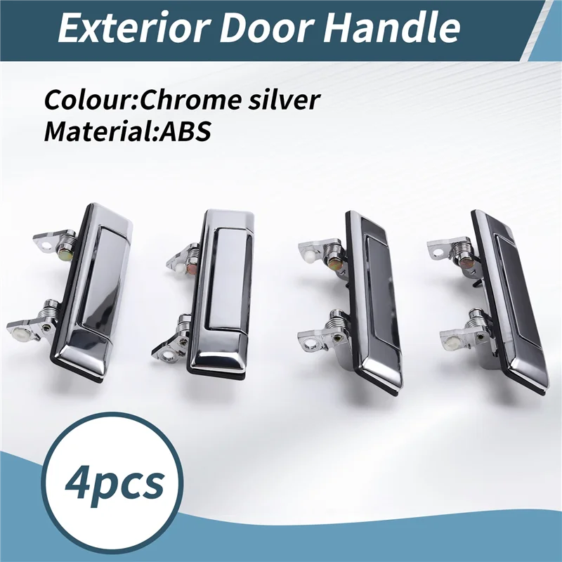 

ABTC-4Pcs Chrome Exterior Door Handle For Toyota Land Cruiser 60 70 Series 1984-2019, Pickup/4Runner/Hilux 1984-1989