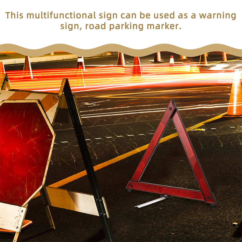 

4Pcs Triangle Emergency Warning Signs Car Portable Reflective Road Safety Vehicle Reflectors Roadside Auto Warning Triangle