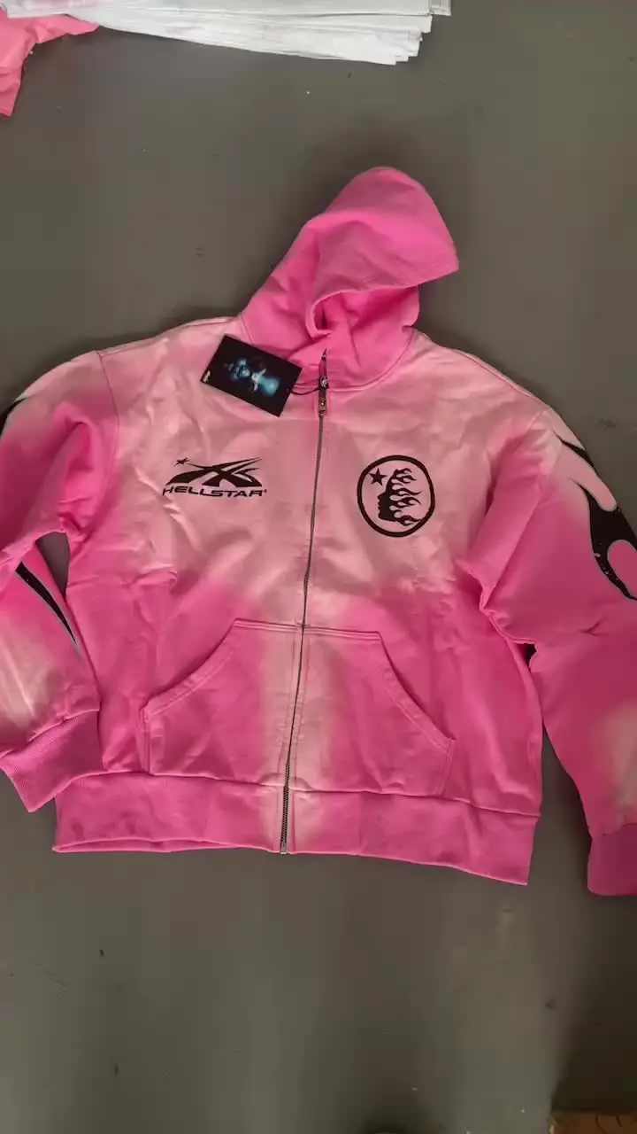 Hellstar Pink Zip Sweater HSSET037 - AliExpress 200000343