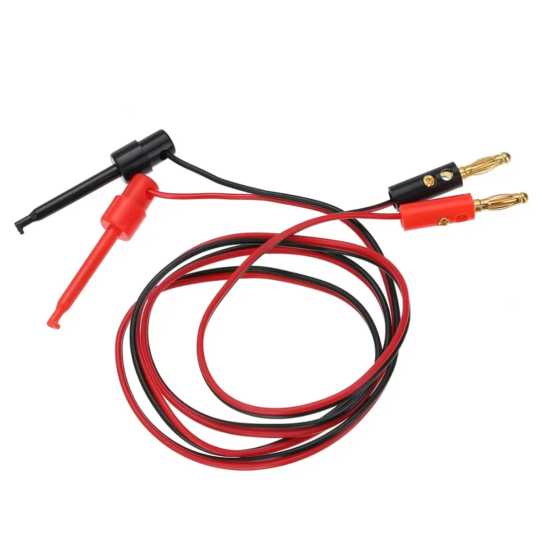 1 Pair 4mm Gold Plated Banana Plug to Test Hook Clip Lead Cable  For Multimeter Tools