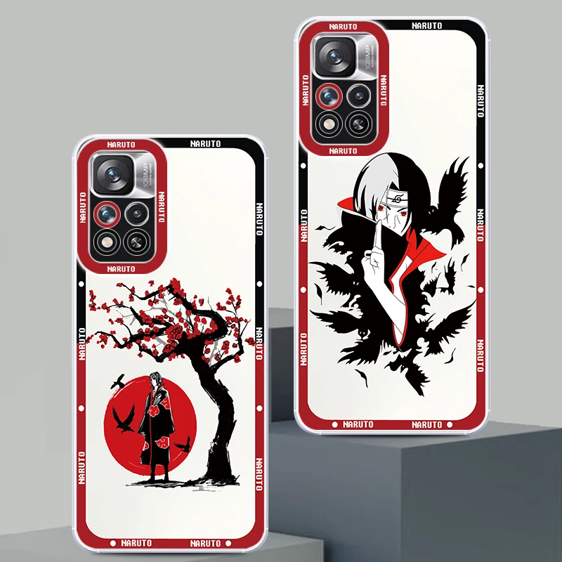 Anime Narutos Uchiha Itachi For Xiaomi Redmi Note 12 Pro 12S 10 11 9T K40 12C 10C 9C 4G 5G Transparent Angel Eyes Phone Case