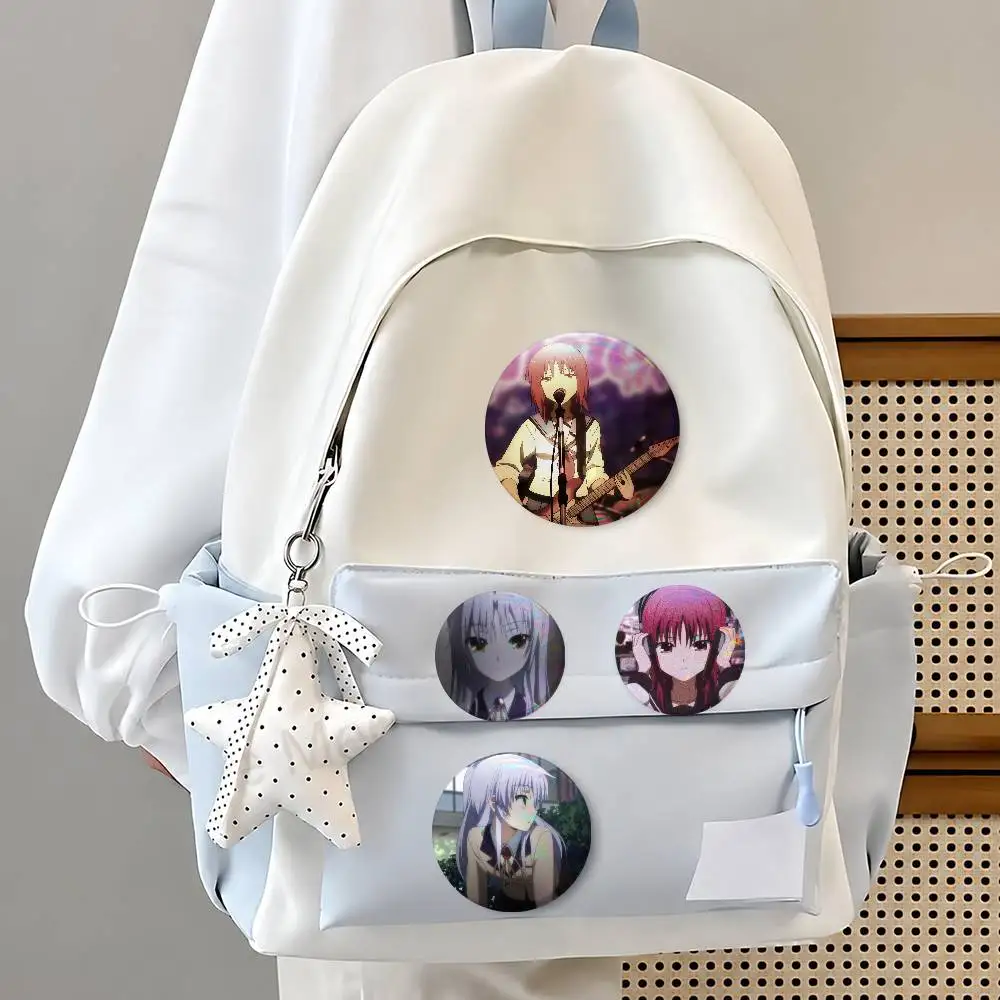 Anime A-Angel Beat-s Creative Round Button Pins Badge Set Cartoon Anime Movie Music Pattern Brooches For Bags Jackets