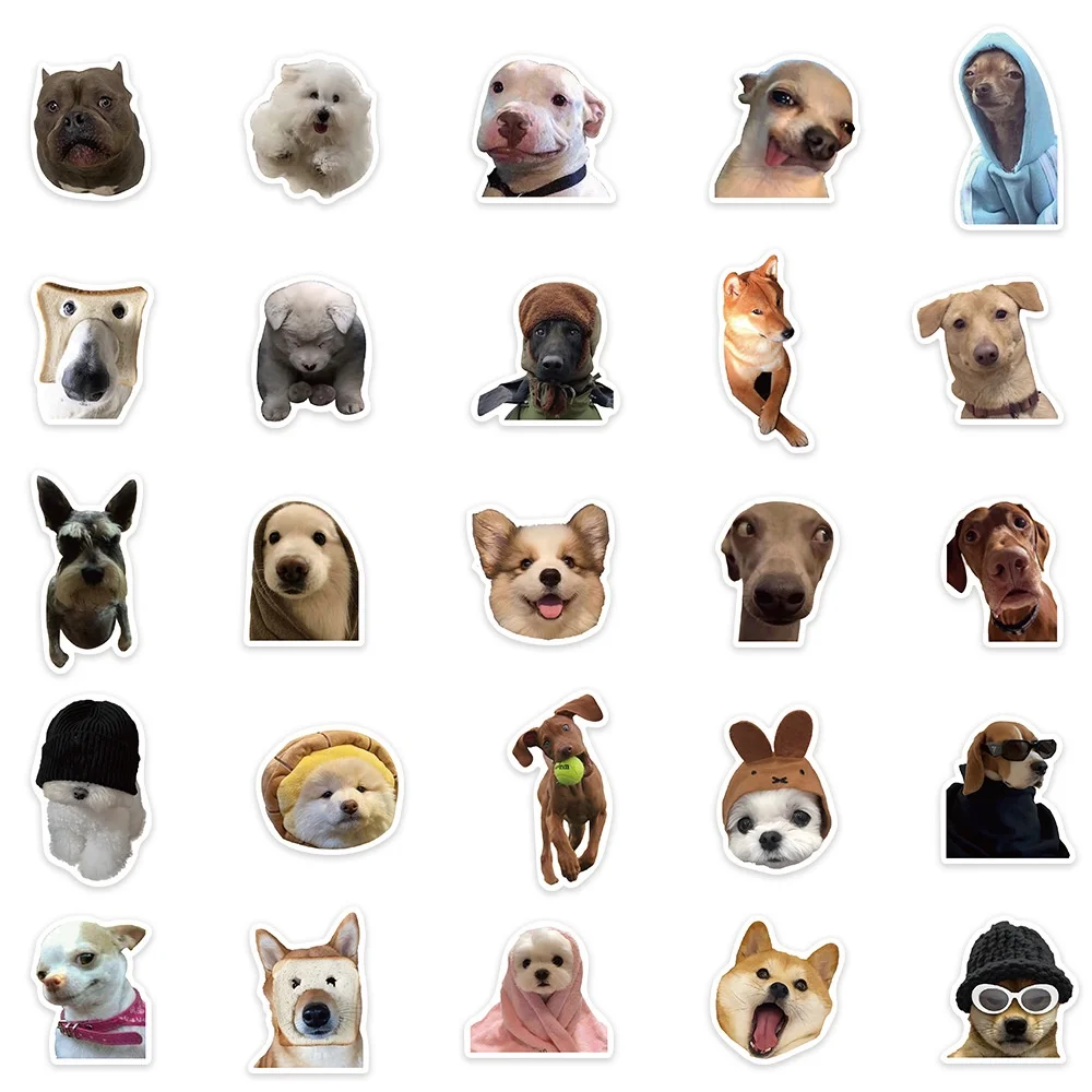50PCS Cute Dogs MEME Waterproof Stickers For PHONE Case Notebook Helmet Decal BulingBulingStickers Store