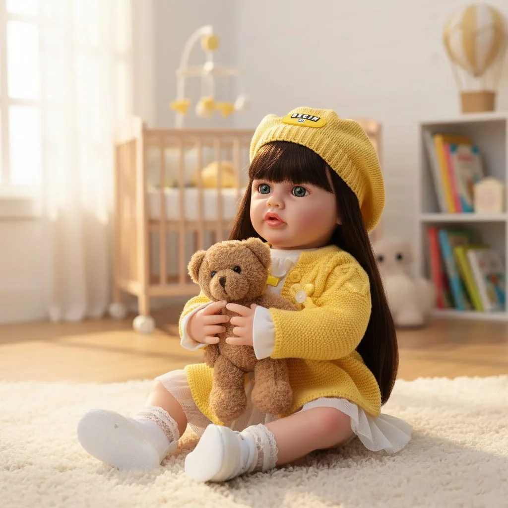 

Cloveray 22-дюймовая классическая виниловая реалистичная кукла Reborn для всего тела, супер милая виниловая кукла ручной работы, оригинальная игрушка для детей, рождественский подарок