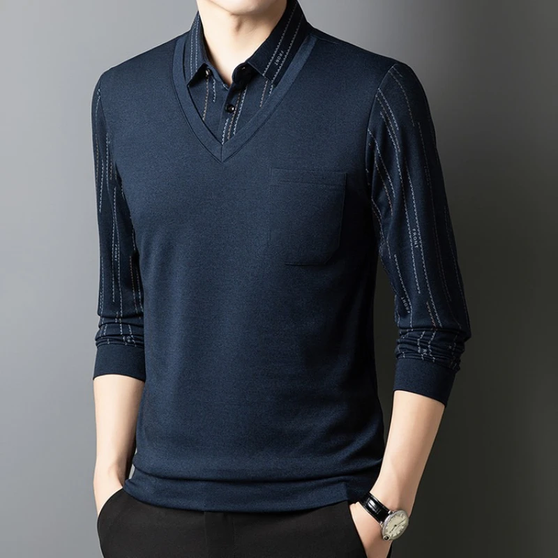 2025 Dua Kemeja Lengan Panjang Hangat dan Trendi untuk Liburan Musim Gugur dan Musim Dingin Pria