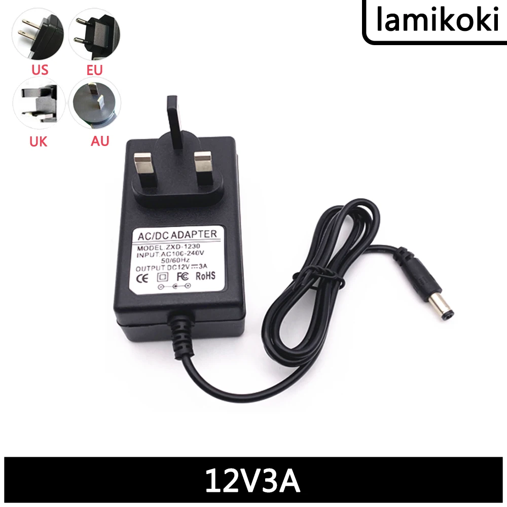 12V 3A British Standard Three-legged Hong Kong-style Plug Fire Bull 12V 36W 3000ma Power Adapter Hong Kong Macau