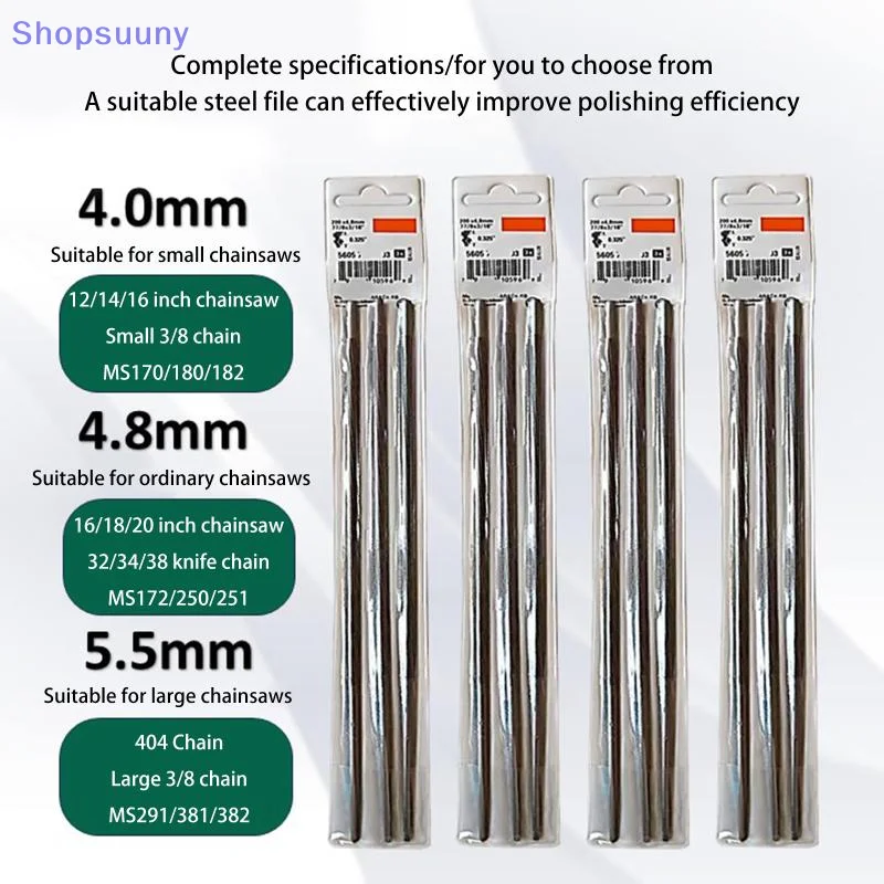 [SU]3Pcs Premium 4.0/4.8/5.5mm Chainsaw Sharpener File Chainsaw Sharpener File Versatile Application For Chainsaws Power Tools
