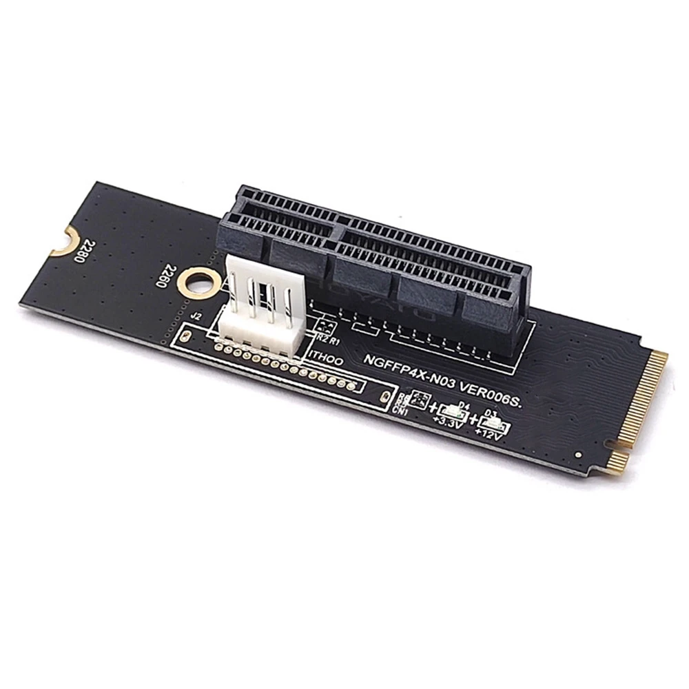 NGFF M.2 to PCI-E 4X X1 Riser Card M2 NVME to PCIe X4 with LED Voltage Indicator for GPU BTC Mining Rich