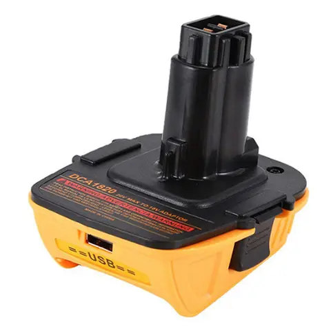 Dca1820 adaptador conversor para dewalt 20v bateria de lítio para dewalt 18v ni-hm ni-cad baterias dc9096 dc9098 usb power bank