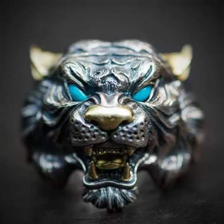 Anello tigre retrò Unisex prepotente personalità moda anello regolabile coppia anello regalo