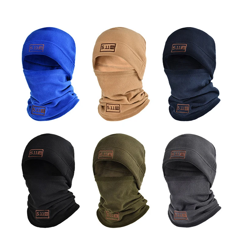 Polar Fleece Ski Balaclava Face Mask Neck Warmer Beanies Hat With Touch Screen Gloves Thermal Head Cover Winter Hat Sports Scarf