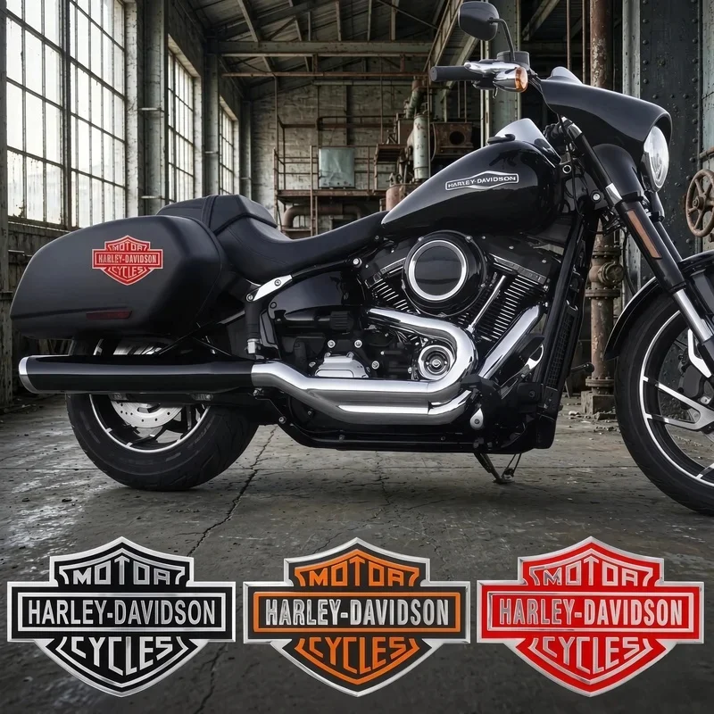 Metal Decorative Logo Motorcycle Car Stickers For Harley Davidson Car Sticker Badge Accessories 10cm Logo