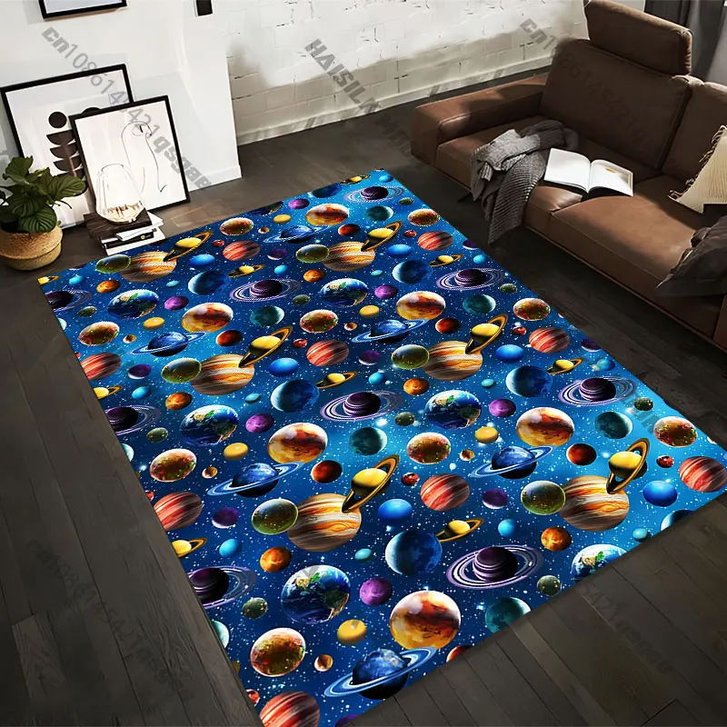 21 Sizes Colorful planets floating in space Printed Area Rugs for Adult Yoga Mats Living Room Decor Personalized Doormat