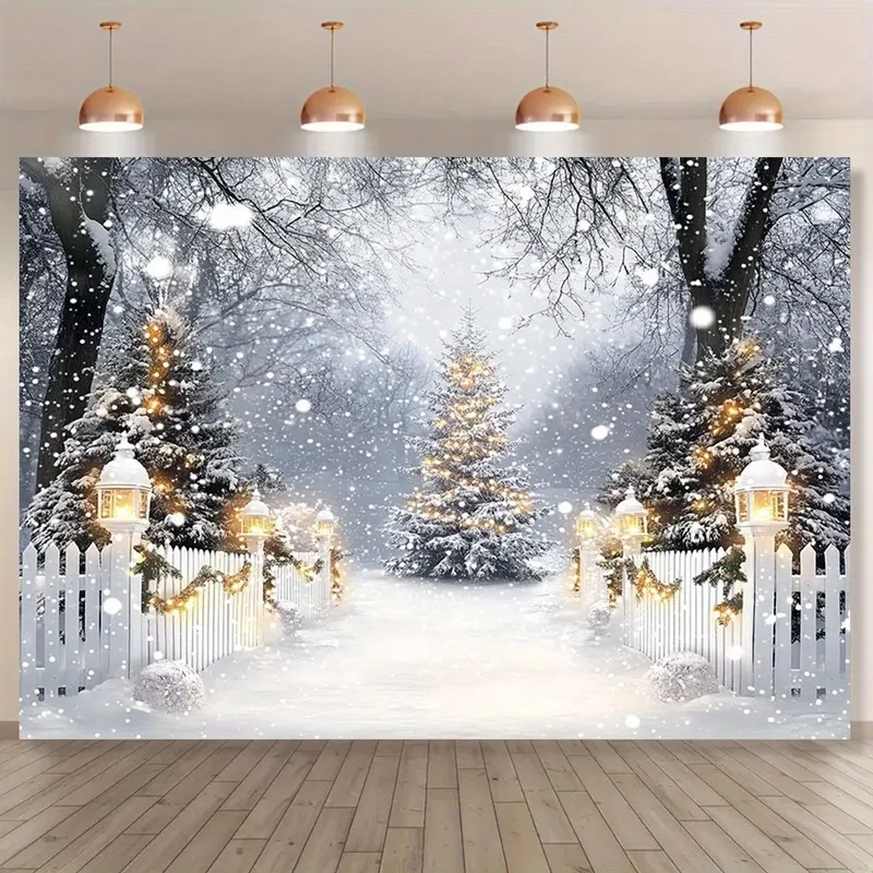 VIKAMA Stone Fireplace Christmas Tapestry, Red Stockings Curtains Trees, Xmas Wall Hanging for Living Room Bedroom Decor