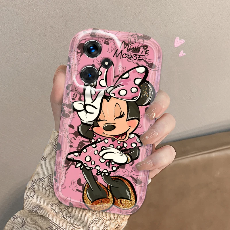 Cute Disney Mickey Minnie For Xiaomi Redmi Note 13 12 12S 11S 11 10 9 8 10A 9C 9T Pro Plus 5G Wave Oil Back Phone Case