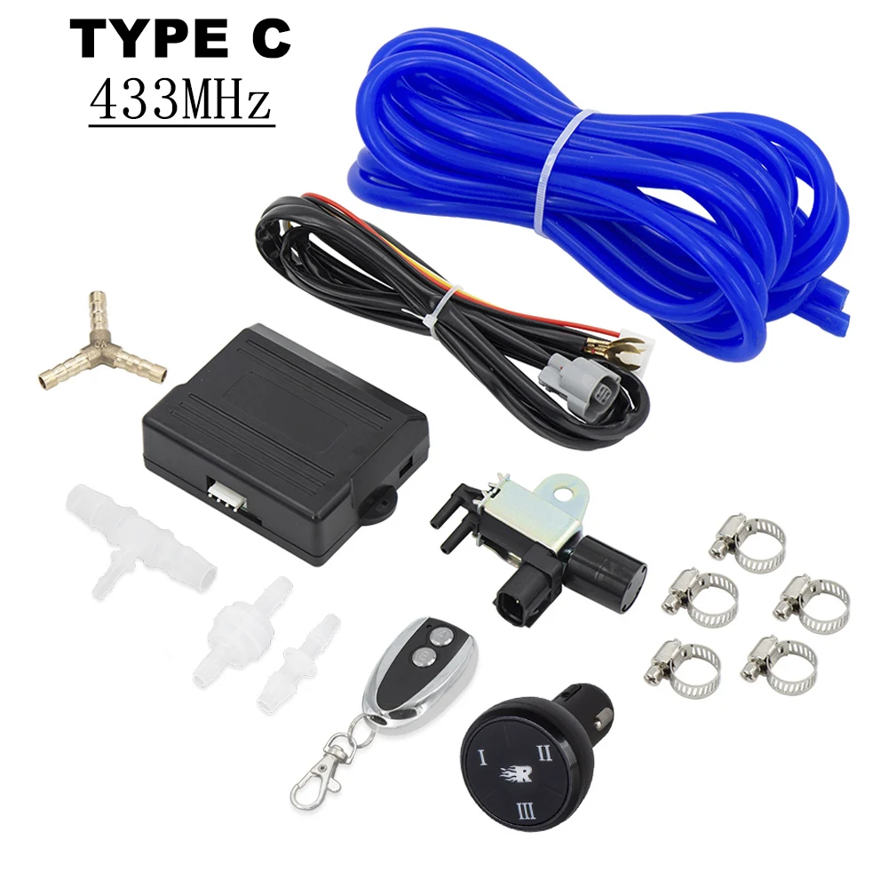 Universal Vacuum Exhaust Cutout Valve Controller Set Wireless with 2 Remotes for BMW AUDI Car Accessories