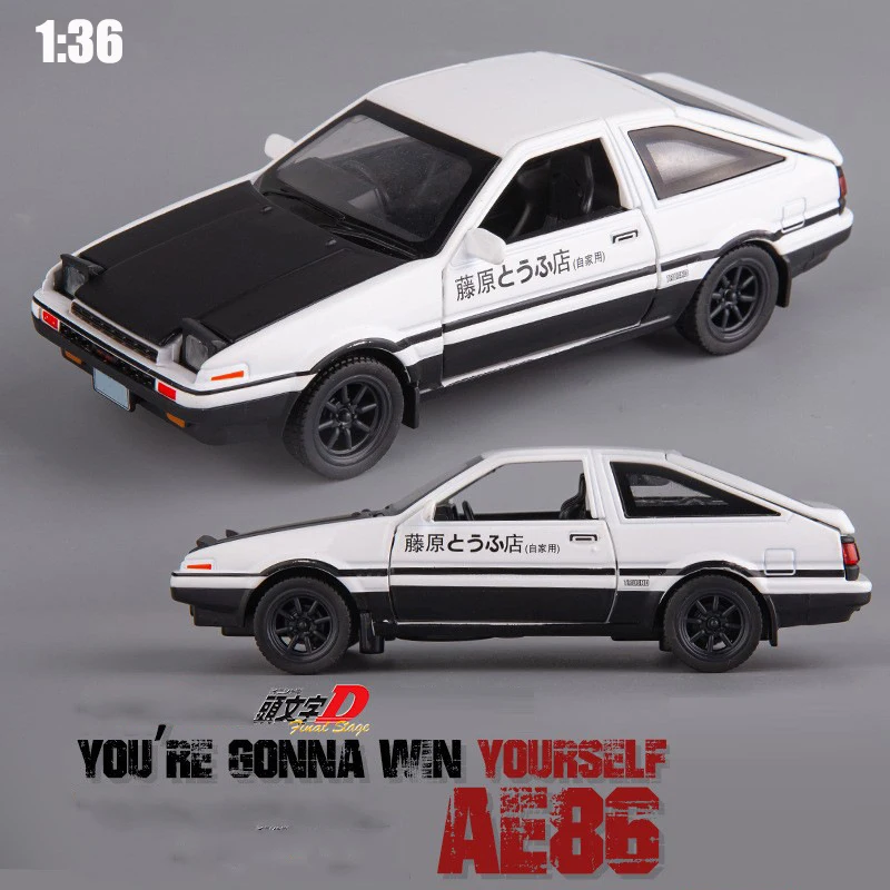 1/36 Initial D AE86 Alloy Car Models Toys Metal Diecast Initial D Exquisite Workmanship Car With Pull Back Toys For Kids Gifts