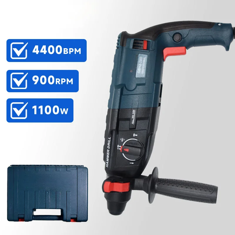 Fit Bosch design Electric Hammer Drill 220V, Concrete Perforator, Demolition Electric Pick, Slotting Chisel, Heavy Duty
