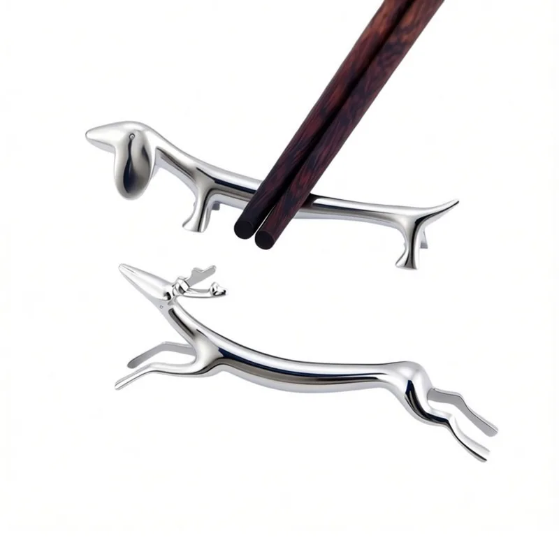 Cute Chopstick Holder, Metal Dog Chopstick Holder, Creative Deer, Japanese Tableware, Chopstick Pillow, Knife and Fork Holder