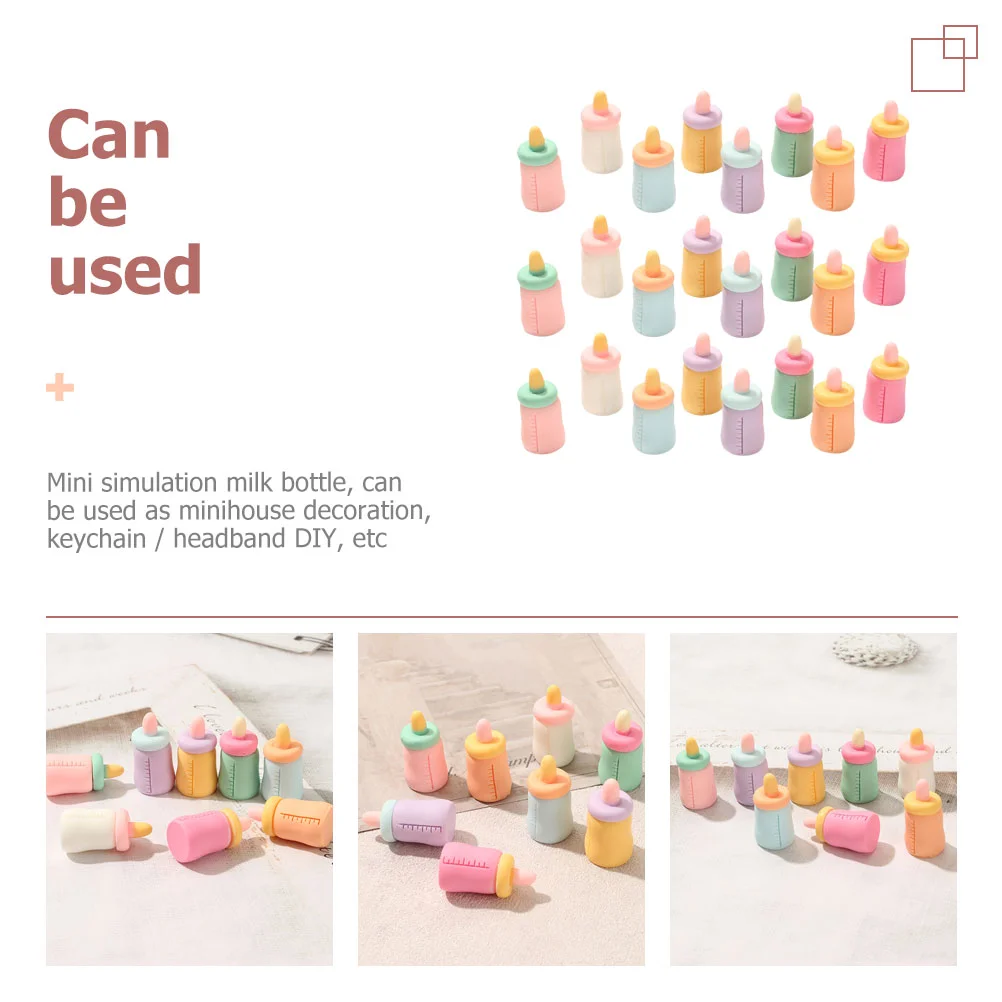 24 Pcs House Layout Prop Mini Simulation Feeding Bottle Toys for Girls Cognitive Bottles Decorate Fake Pretend