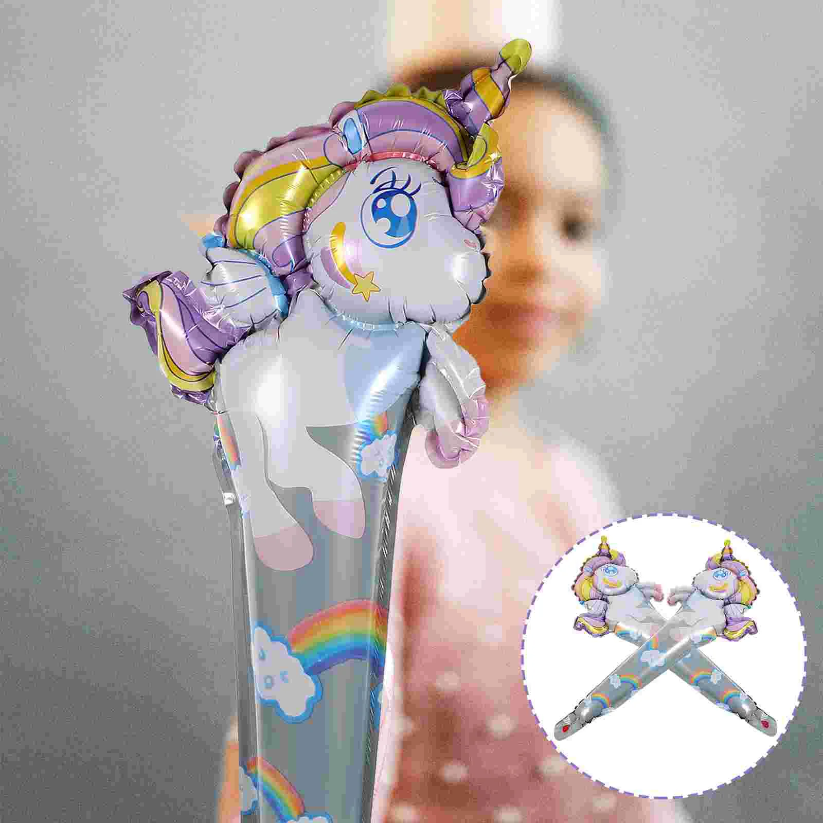 

50 Pcs Unicorn Balloon Balloons Giant Handheld Decorations Aluminum Foil Birthday Baby Inflatable Costume Prop Party