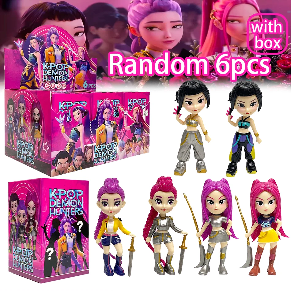 2025 caliente 6 uds Anime KPop Devil Hunter muñeca vinilo juguete Rumi Mira Zoi personaje vinilo máscara caja ciega ornamento juguete regalo de cumpleaños