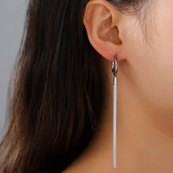 Cazador Stainless Steel Snake Chain Long Tassel Earrings for Women Drop Earrings Jewelry Fashion Korean Mother Gift Party New