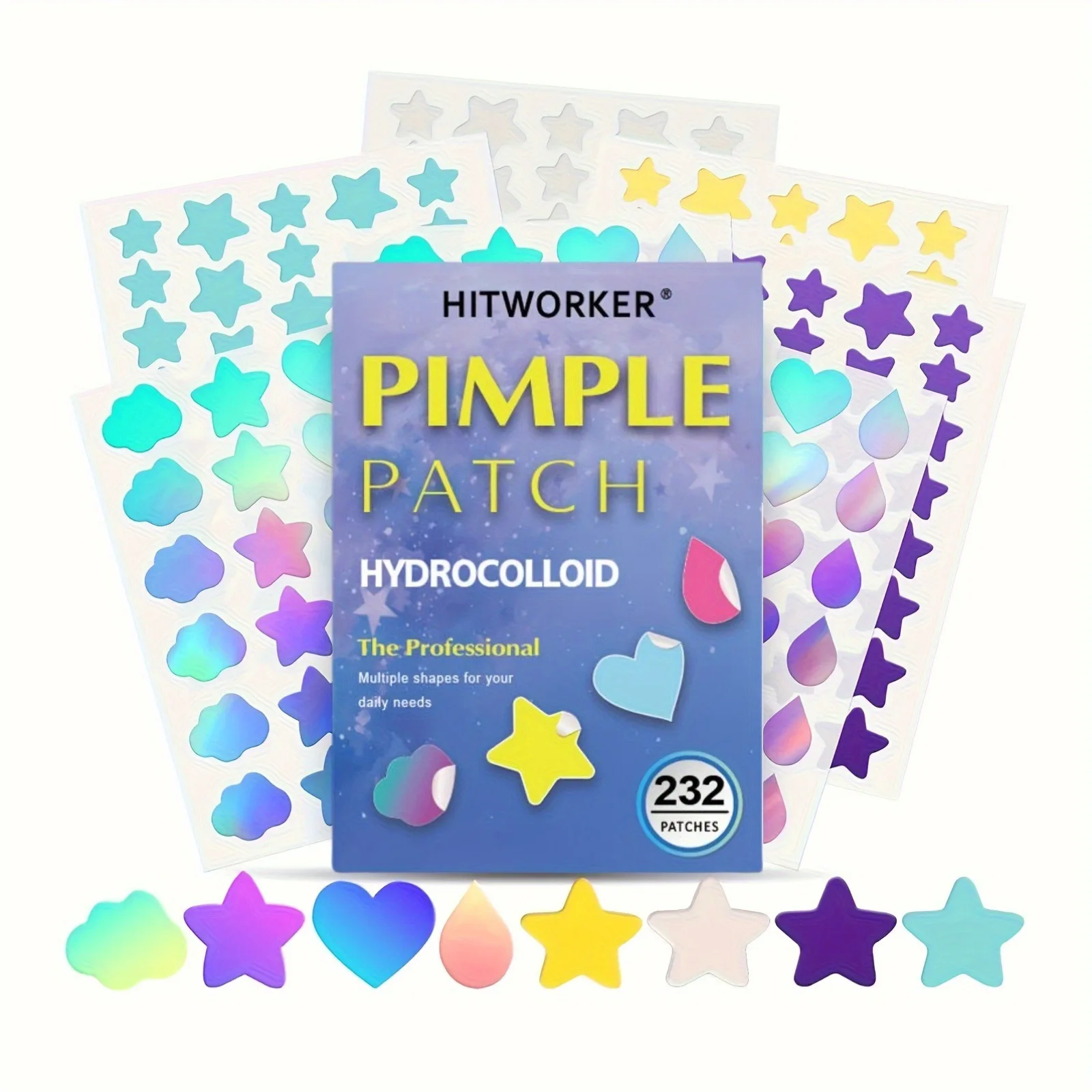 

232 pcs various cute colors hydrocolloid acne patch invisible acne sticker concealer facial spot tool