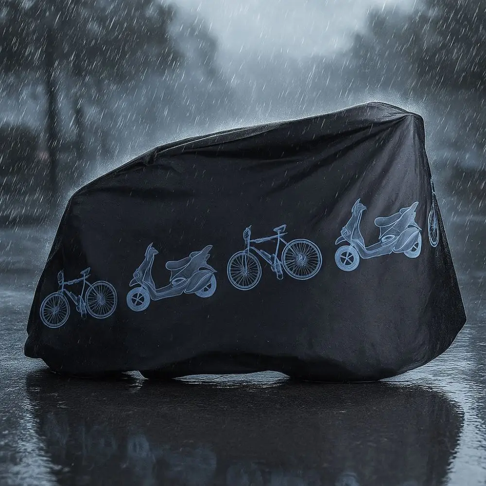 

Durable PEVA Bicycle Rain Cover Black&White All-Weather Bike Cover Waterproof Electric Bikes Covers Bike Storage Accessories