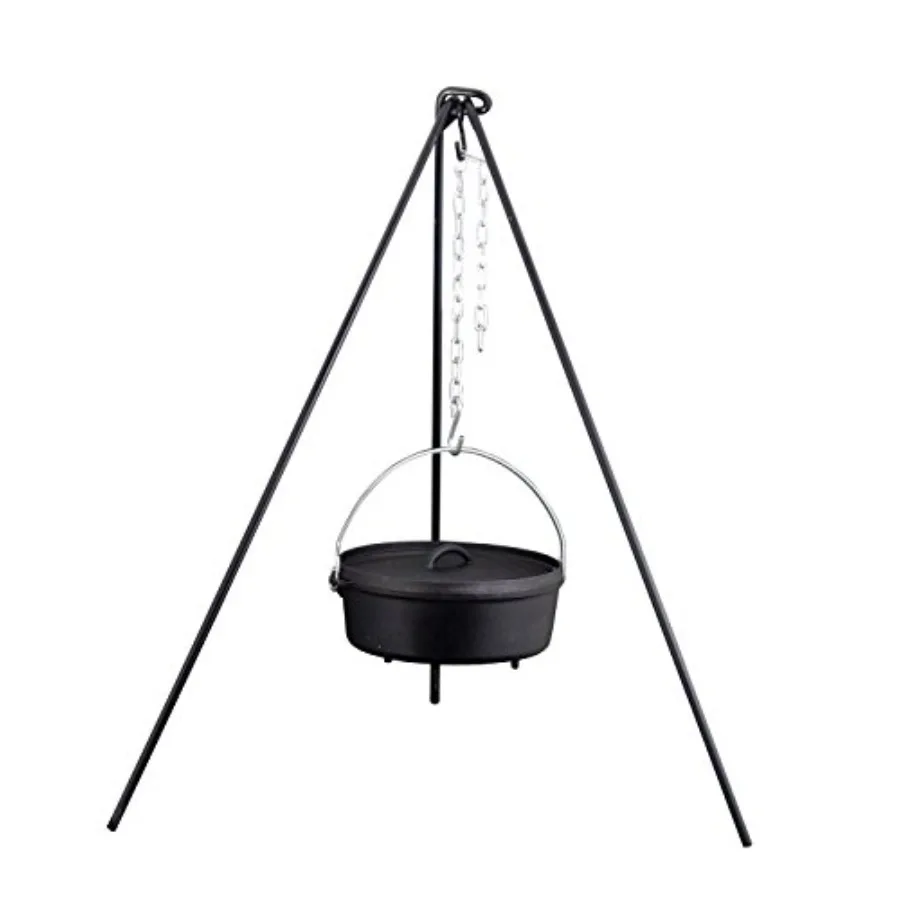 

Подставка-тренога Camp Chef Dutch Oven Tripod 50 черная для приготовления пищи на открытом воздухе, прочная чугунная конструкция, матовое черное покрытие, сверхпрочная подставка-тренога