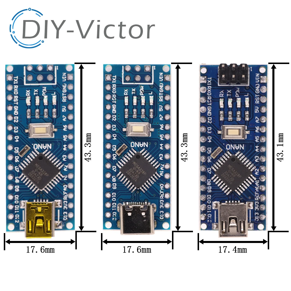 Mini TYPE-C USB CH340 Nano 3.0 ATmega328P Controller Board Compatible For Arduino CH340C USB Driver V3.0 ATmega328