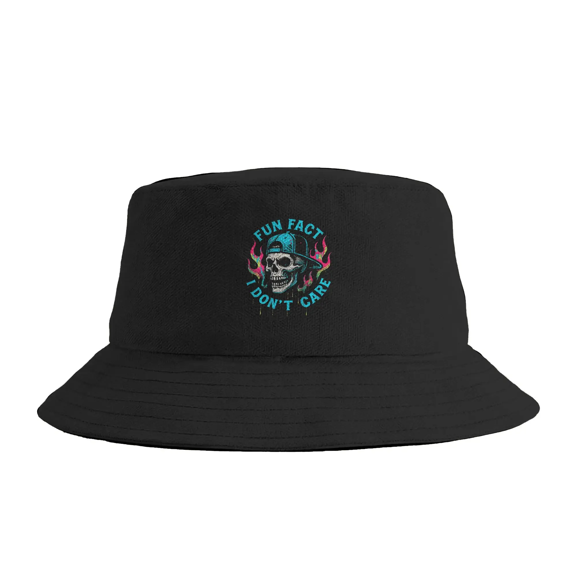 Fun Fact I Don’t Care Funny Skeleton Quote Graphic Bucket Hat For Women  Fisherman Hats Vintage Travel Hiking Caps Visor Hats