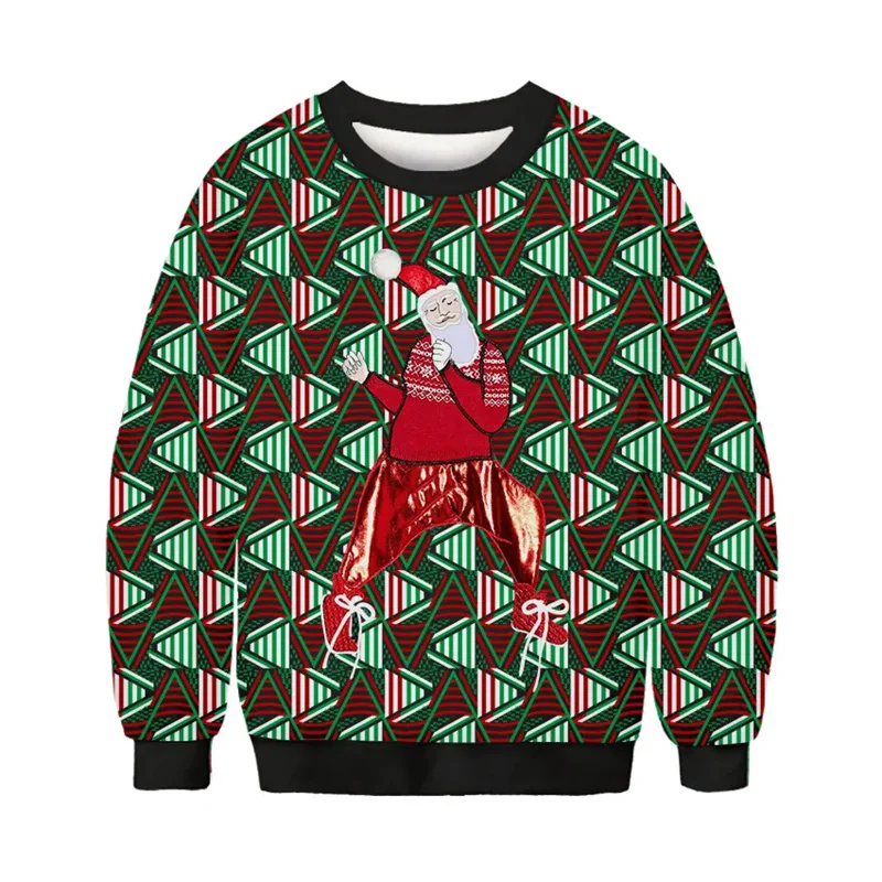 New In Ugly Christmas Sweater Men Fashion Holiday Long Sleeve Sweatshirt New Year 2025 Pullovers Xmas Parties Santa Claus Hoodie