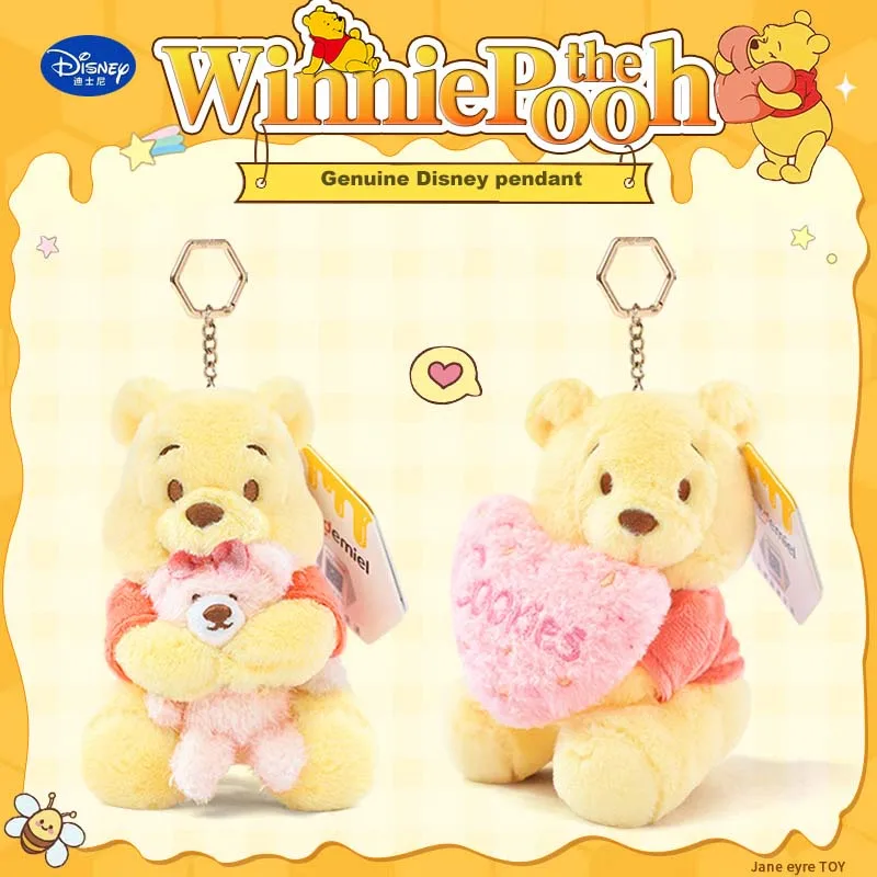 

Genuine Disney Winnie The Pooh Plush Keychain Cute Honey Bear Doll Backpack Bag Charm Pendant Gift for Kids Girls Fans