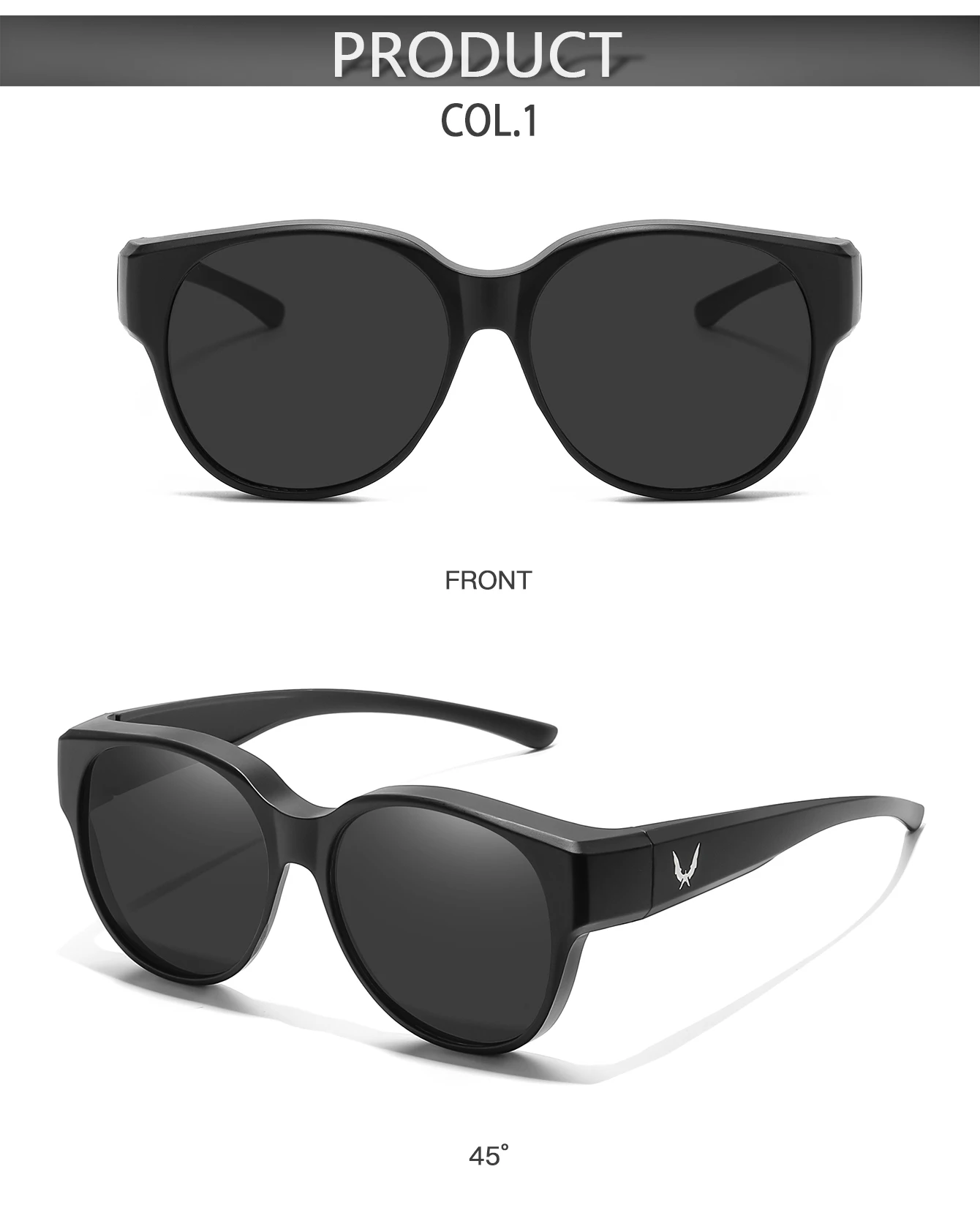 Überbrille mit Box-Cover für Myopie-Brillen, Unisex, runde Sonnenbrille mit UV-Schutz, für Outdoor-Sportarten, Angeln, Wandern, Radfahren – Detail 5