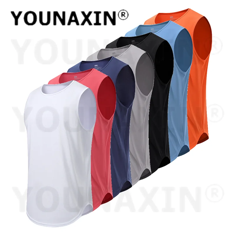 7 Pcs Men's Quick Dry Loose Tank Top Sleeveless Athletic Shirt for Running Gym Basketball Fitness Marathon Multi-color M-3XL