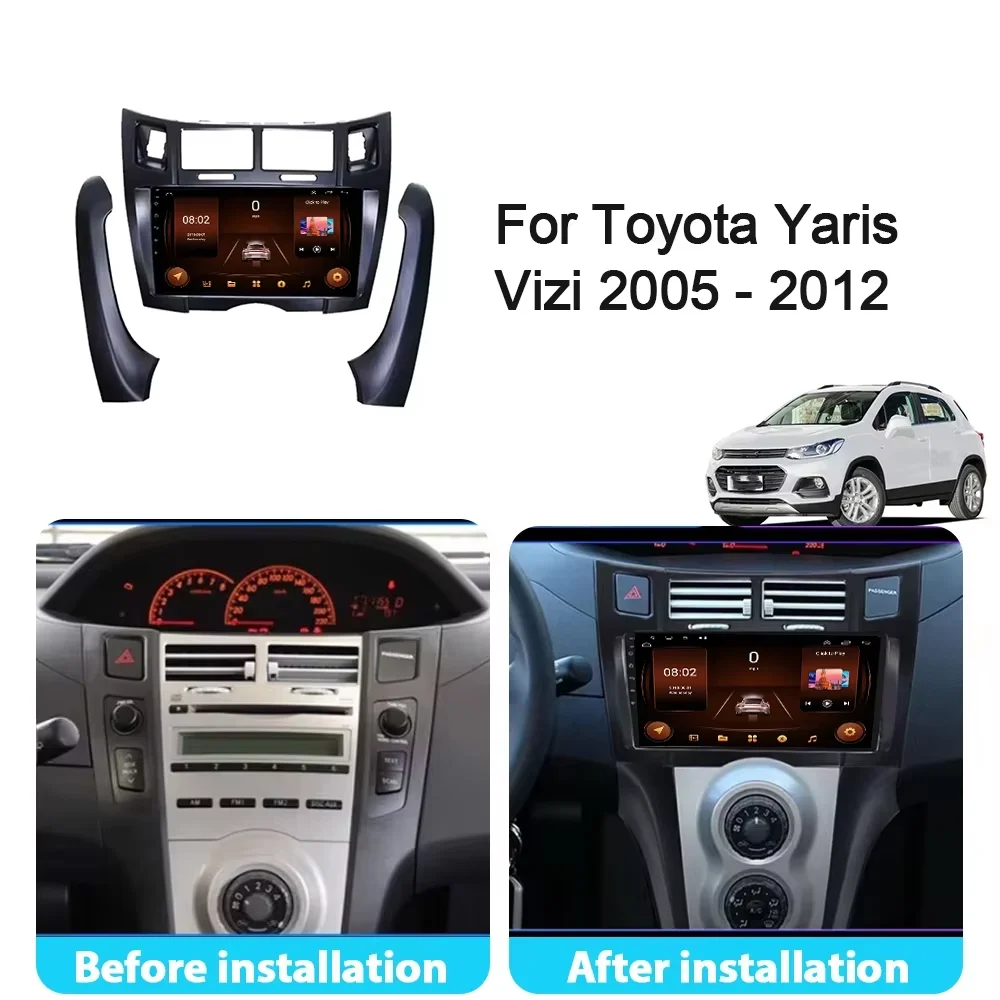 Cortex-A76 Octa-Core Android 16 For Toyota Yaris Vizi 2005 - 2012 Stereo Head Unit Multimedia Player Touch Screen Dash Cam Wifi