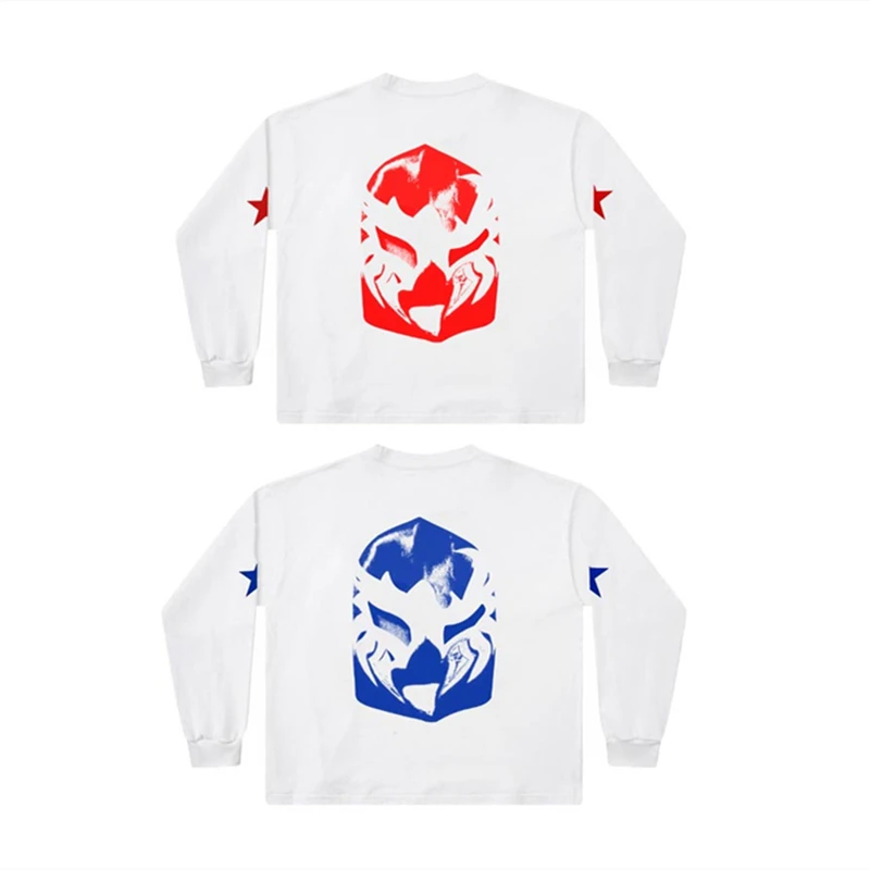 BULLY Kanye West Vultures LS-03 07.04 Face Mask ALBANIA Albania Limited Long Sleeve T-Shirt Men Women Tee T Shirt